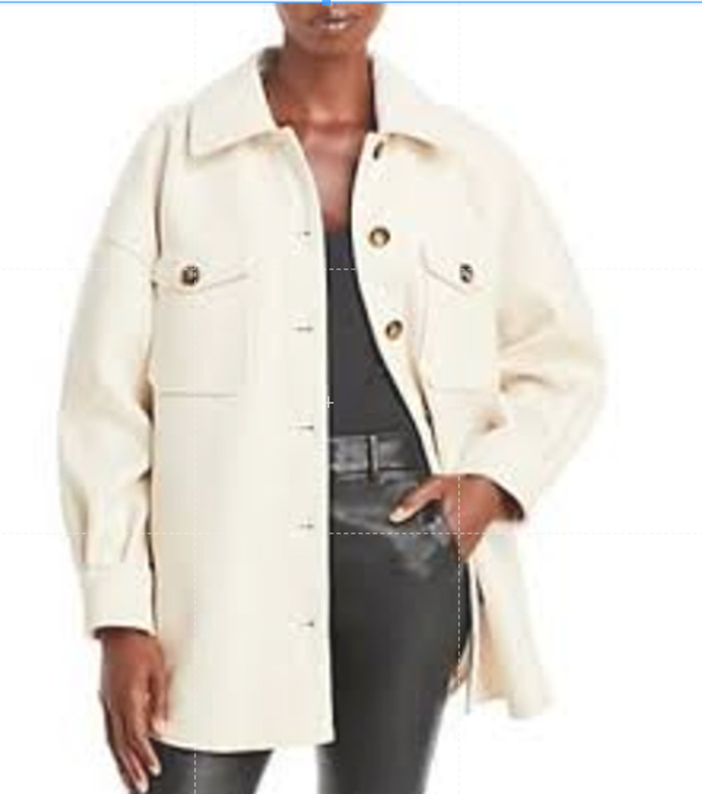 Aqua Shirt Jacket Women's SZ S Shacket Long Sleeve Button Pockets Soft Layering